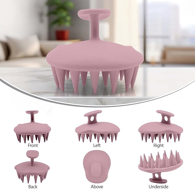 Fiora Naturals Scalp Massager Shampoo Brush - Silicon Scrubber & Exfoliator for Dandruff Removal and Hair Growth, Brush for Wet & Dry Hair, for Men, Women, Kids - BPA Free