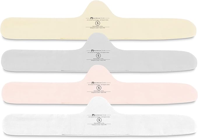 More of Me to Love Organic Cotton and Bamboo Bra Liner 4-Pack (Pearl White, Blush Pink, Stone Gray, Fawn Beige)