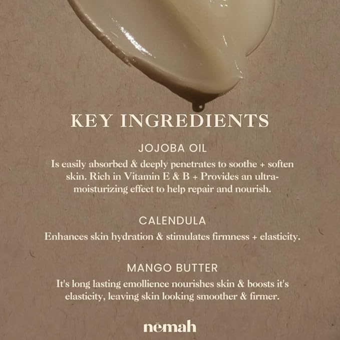 Nemah - Organic Nipple Butter, Nipple Cream for dry cracked nipples, Nourishing Nipple Balm for Breastfeeding, Non-Greasy Vegan Lip Balm with Calendula, Jojoba Oil, and Other Botanical Extracts, 30 g