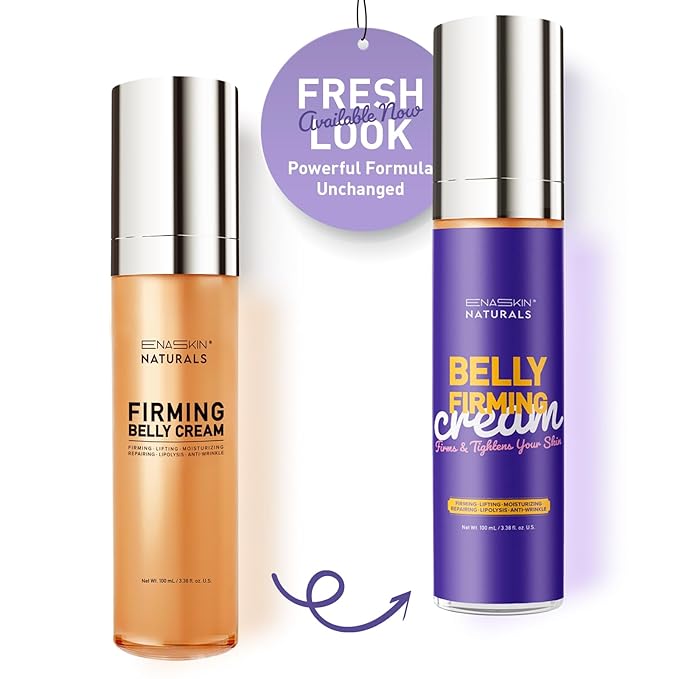 Belly Firming Cream: B Flat Skin Tightening Cream , Cellulite & Stretch Mark Reduction & Tummy Hips Cream & Body Firming for Stomach & Thighs & Arms – 3.38 Fl Oz