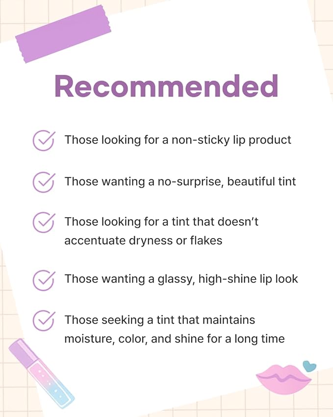 DEARMAY LA PISTE LIP TINT LP02 Fancy 0.14 oz. long lasting lip stain with glossy finish and lightweight texture, non sticky, hydrating formula with no flaking and glassy vivid tint, korean makeup