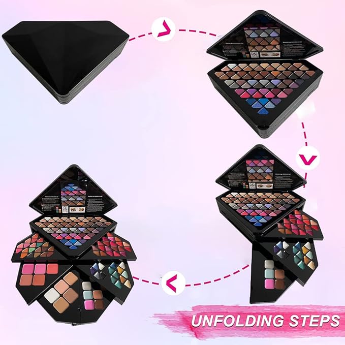 130 Color All In One Makeup Gift Set for Women Professional Makeup Kit Include 80 Eyeshadow, 20 Lipstick,15 Eyebrow Gel,5 Blusher,5 Contour & 5 Conclealer Makeup Palette Kit