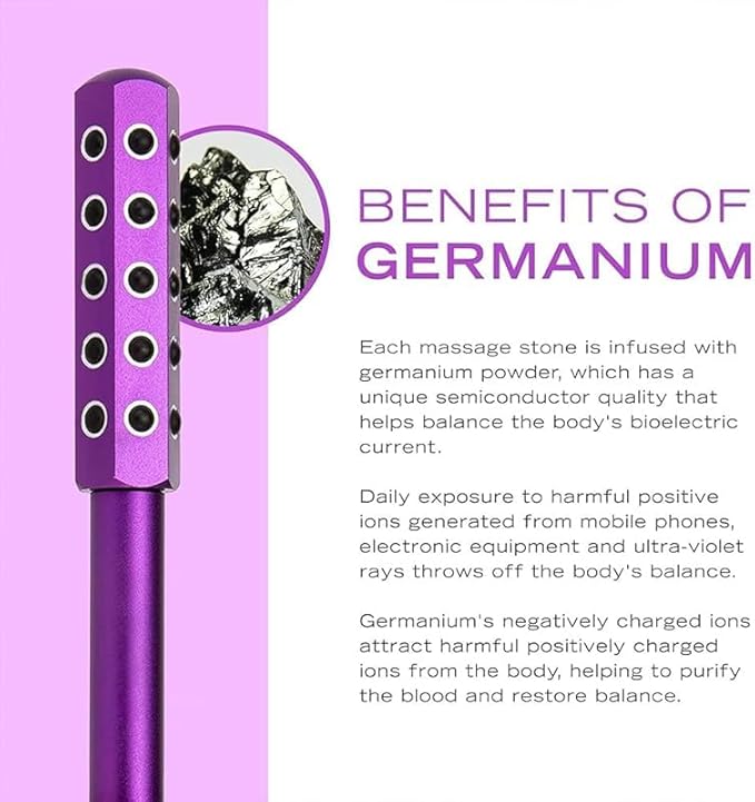 KKKing Radiance Roller - Germanium Stone Uplifting Face Beauty Massage Tool/Roller/Wand for Skin Tightening, De-Puffing, Sculpt/Lift, Anti-Aging | Uplift Face Roller, Facial Roller (Rose Gold)