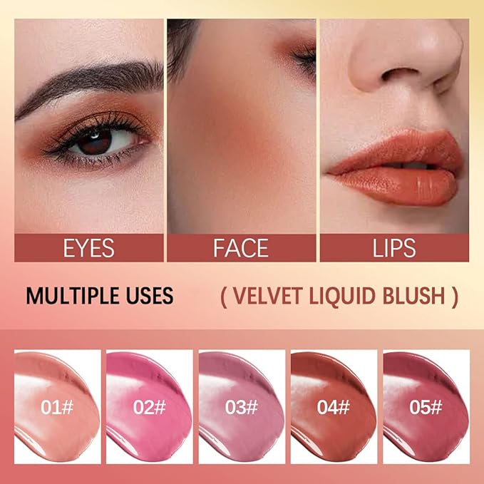 Liquid Blush for Cheeks, Soft Cream Face Blush Makeup, Natural Matte Finish Looking, Smudge Proof, Moisturizing Face Blush Stick for Cheek Tint