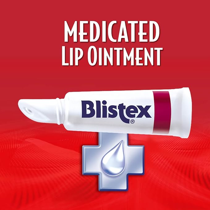 Blistex Medicated Lip Ointment, 0.21 Ounce Tube, Pack of 24 – Relieves Cold Sores & Helps Heal Dry Chapped Lips, Pain Relief from Lip Sores & Blisters, Healing Ointment