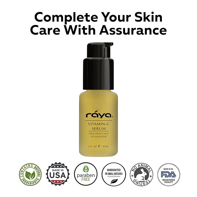 RAYA Advanced Anti-Aging Face Serum | Radiance-Boosting, Lightening Serum for All Skin Types | Vitamin C Skincare for Discoloration Correction & Complexion Improvement