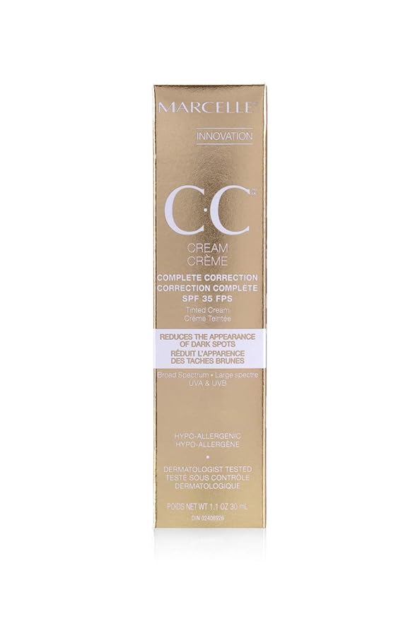 Marcelle CC Cream SPF 35, Golden Glow Universal Tint, Skin Enhancer, Paraben-Free, 1 Fl. Oz.