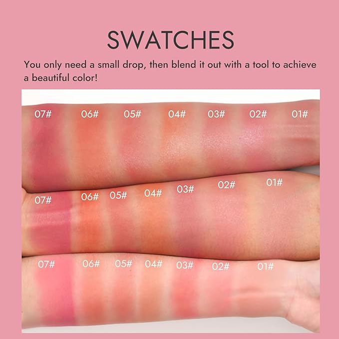 YOUNG VISION Liquid Blush Drops, Highly Pigmented Matte Cheek Tint, Easy Blending for Natural Radiant Cheek blusher Makeup,Lightweight, Long Lasting