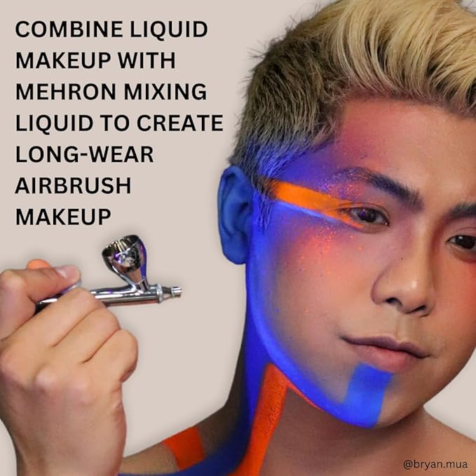 Mehron Makeup Liquid Makeup | Face Paint and Body Paint Perfect for Halloween, Cosplay I Air Brush Compatible 4.5 oz (133 ml) (Glow Orange)