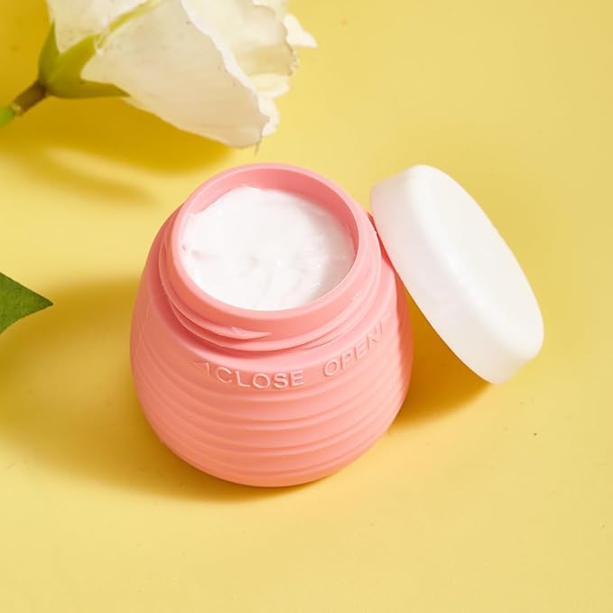 Travel Containers for Toiletries, 1.7oz Travel Size Premium Silicone Cosmetic Cream Jars, TSA Approved Leak-Proof Refillable Accessories W/Toiletry Bag for Cosmetic Face Body Cream(Vibrant)