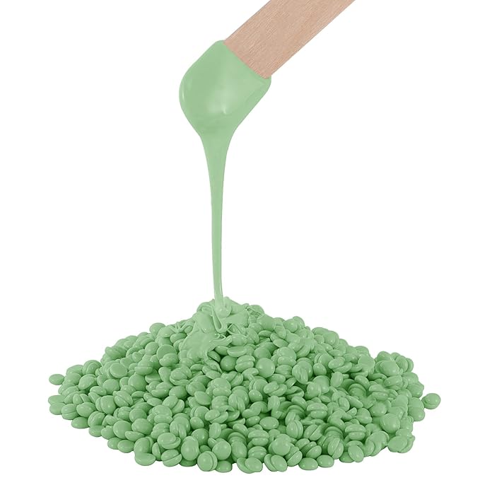 PURPLESKY Wax, 1lb Green Hard Wax Beads for Coarse Hair Removal, Waxing Beads for Bikini, Leg, Back, Face, Brazilian Wax for Women & Girls, Biodegradable, All Skin Types, Unisex, Whole Body