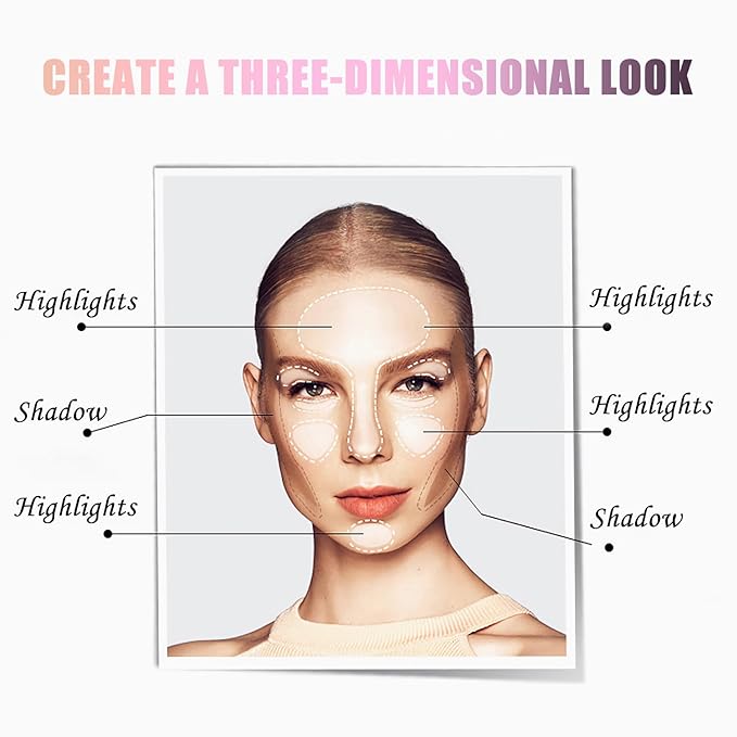 Contour Palette with Brush, Cream Contour Powder Palette Bronzer Powder Matte Bronzer Palette Cool Toned Contour Kit with Mirror for Face Sculpting Contour Makeup (#C01 Soft Grey)