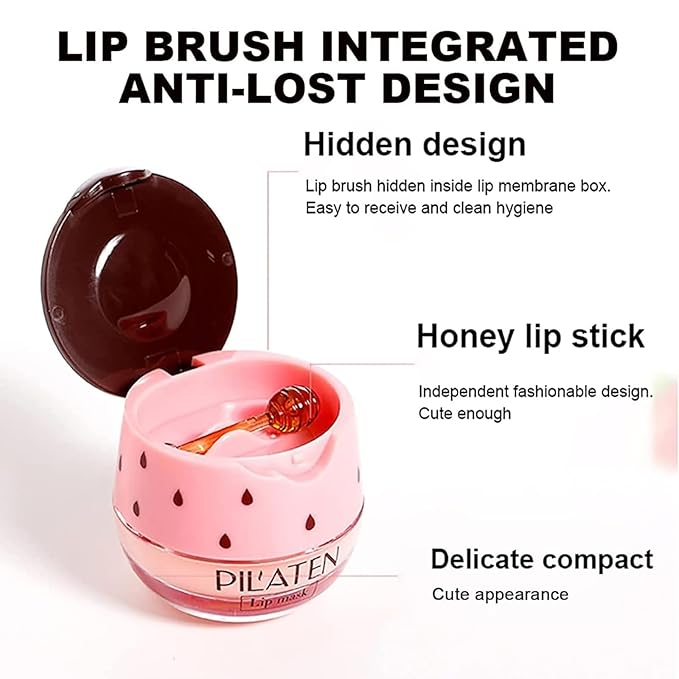 Bee Lip Balm Honey Pot, Lime Lip Mask,Lip Balm Moisturizing Lip Sleep Mask with Stick Hydrating & Prevention Dry and Cracked (Lime)