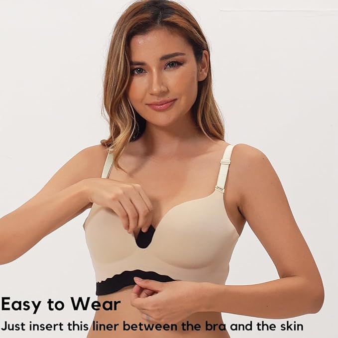 KimYoung Bra Liners for Sweat, Black, Breast Sweat Wicking Pads, Viscose Made from Bamboo & Organic Cotton Blend, 3PCS