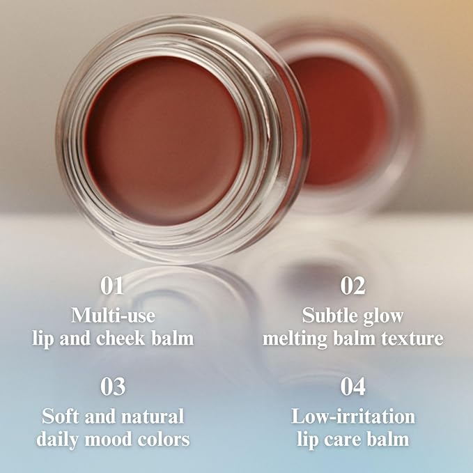 EGLIPS Lip & Cheek Glow Balm - Multi-Use Tinted Melting Balm Blush for Lips & Cheeks Builable and Blendable Texture (02 HIGHER, 0.18 oz)