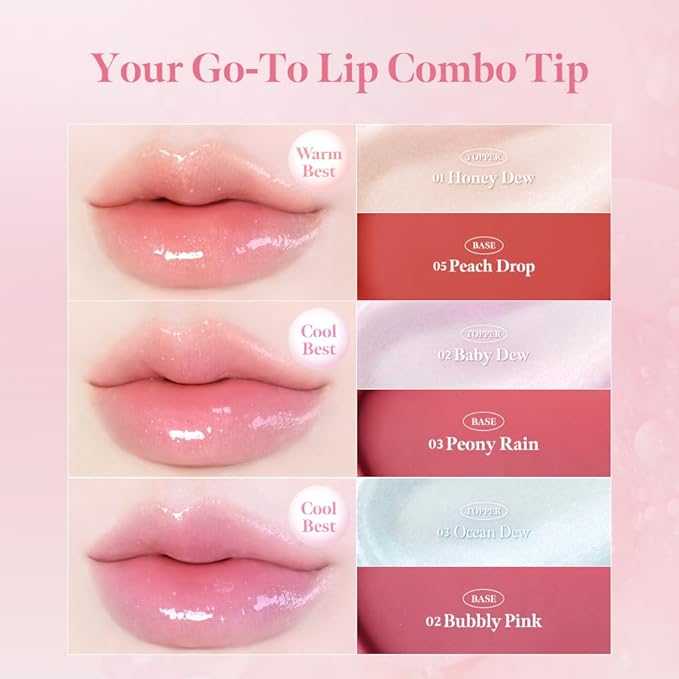 MILKTOUCH Dew Stain Sheer Lip Gloss (05 Peach Drop, 0.14 Fl Oz (Pack of 1))