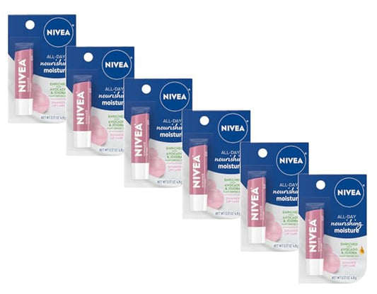 NIVEA A Kiss of Shimmer Radiant Lip Care 0.17 oz (Pack of 6)