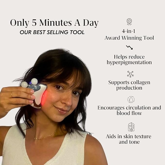 Mount Lai Vitality Qi LED Gua Sha Device, LED Light Therapy for Face, Gua Sha Facial Tools for Firming, Lifting, Sculpting, Anti-Aging, Tension-Melting, Face Lift Device Heat Therapy and Rejuvenation