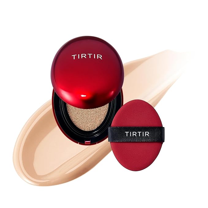 [*Mini Size*] TIRTIR Mask Fit Red Cushion Foundation | Full coverage, Weightless, Skin fit, Satin Glow Finish, Korean Makeup, beauty, Tattoo cover up, Buildable (#21N Ivory, 0.15 Fl Oz)