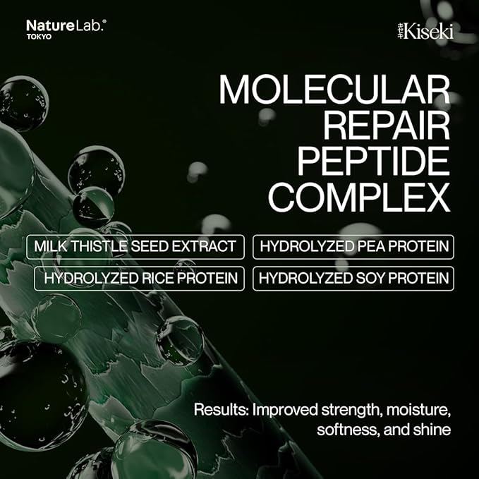 NatureLab.TOKYO Kiseki Molecular Repair Leave-In Hair Masque – Deep Conditioning Treatment to Restore, Strengthen & Bond Damaged Hair – Repair Split Ends, Add Shine & Smoothness – 1.7 Fl Oz