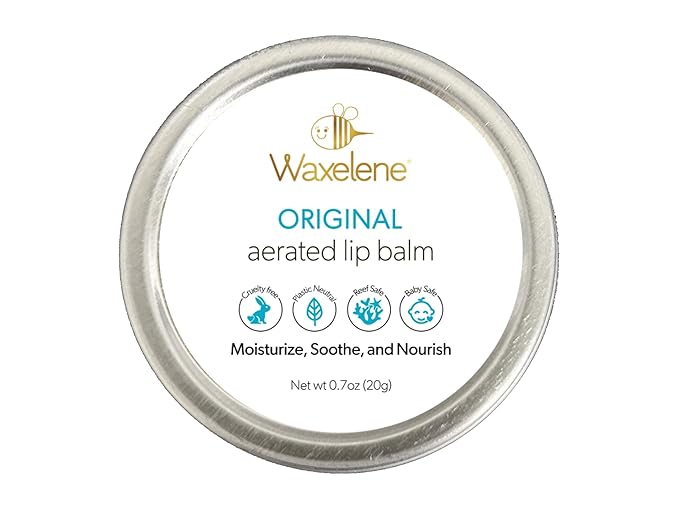 Waxelene Original Aerated Lip Balm Tin 4pc, Best Lip Balm Ever Organic Multipurpose Ointment Baby Eczema Dry Sensitive Skin Body Hand Face Moisturizer