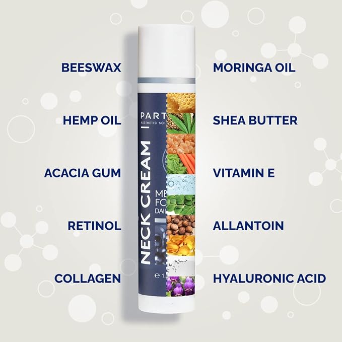 Particle Neck Cream for Men - Firming Cream, Lift and Moisturize The | Use on Saggy Skin or Turkey Anti Aging Triple Action with Collagen, Hyaluronic Acid, Retinol, 1 pack, 1.7 Fl Oz