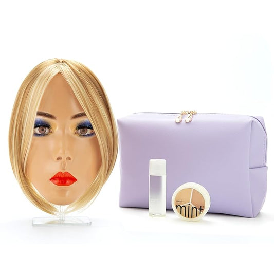 Makeup Practice Face, 2024 Upgrade 5D Makeup Mannequin Face Reusable Silicone Makeup Practice Face Board with Bracket, Come with Makeup remover & Concealer 3 Color & Makeup Bag Brown