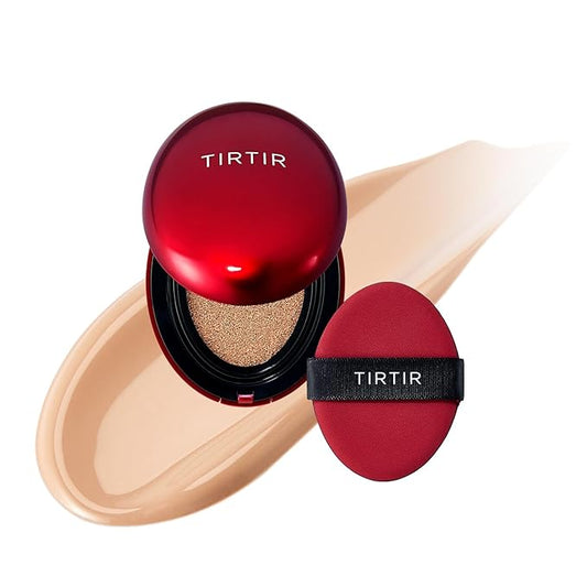 [*Mini Size*] TIRTIR Mask Fit Red Cushion Foundation | Full coverage, Weightless, Skin fit, Satin Glow Finish, Korean Makeup, beauty, Tattoo cover up, Buildable (#24N Latte, 0.15 Fl Oz)
