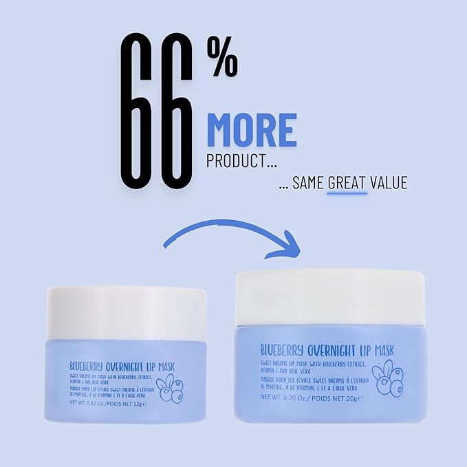 W7 Super Sweet Dreams Blueberry Lip Mask - Vitamin E, Aloe Vera and Grape Seed Oil - For Hydrated, Full Looking & Irresistible Lips - 0.67 Fl Oz