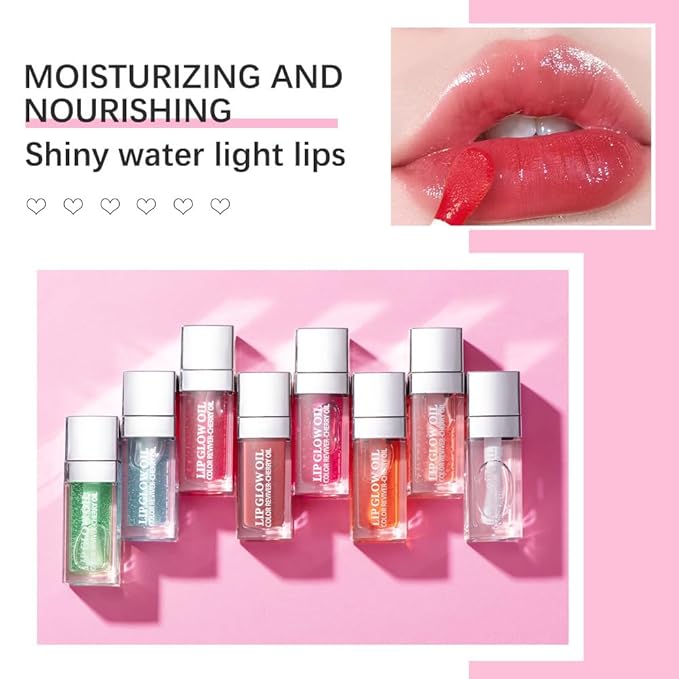 Moisturizing Lip Oil,No-Sticky Lip Gloss Lip Balm Lip Care,Fruit Flavoured Lip Oil For Dry Lip's Moisturizing Hydrating And Nourishing (016#GREEN APPLE) 0.2 OZ