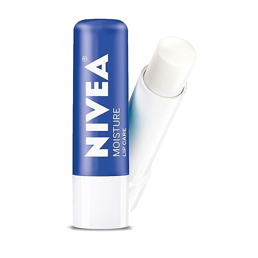 NIVEA Moisture Lip Care, Mineral Oil Free, All-Day Moisturizing Lip Balm with Shea Butter, Jojoba Oil and Avocado Oil, 0.17 Oz Stick, Pack of 1