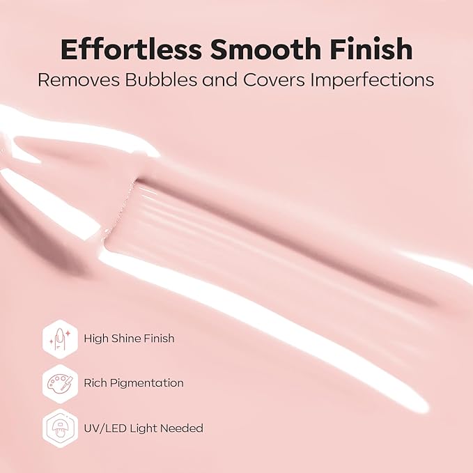 modelones Builder Nail Gel, 8-in-One Barely Pink Builder, Sheer Pink Rubber Base Gel Polish, LED Lamp Cured Color Base Hardener Strengthener Apex Building Extension for Girls DIY Salon Home