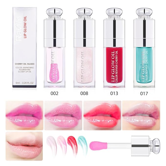 Moisturizing Lip Oil,No-Sticky Gloss Balm Care,Fruit Flavoured Oil for Dry Lip's Hydrating and Nourishing (013#Strawberry) 0.2 OZ