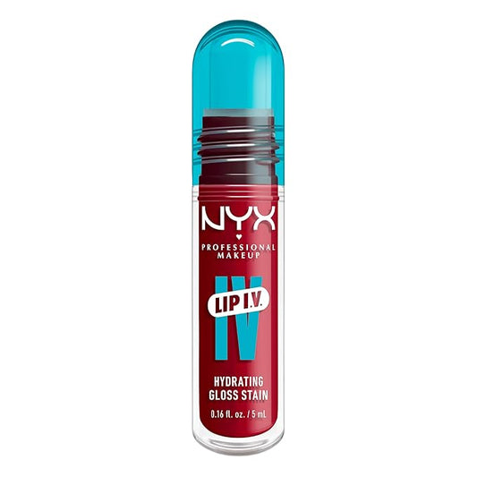 NYX PROFESSIONAL MAKEUP Lip IV Hydrating Glossy Lip Stain with 12HR Hydration - Red-y Set Wet (Red)