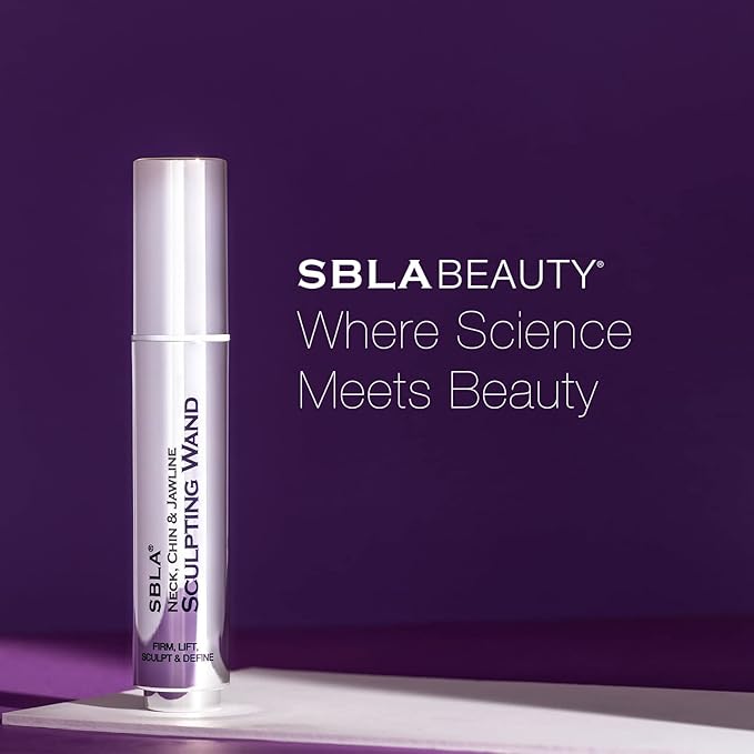 SBLA Beauty - Neck, Chin & Jawline Sculpting Wand 0.7 Fl Oz / 20mL - Lifts & Firms the Neck, Chin, Jawline & Decollete - Reduces Lines & Wrinkles - Smooths, Tightens Sagging Skin - Evens Out Skin Tone