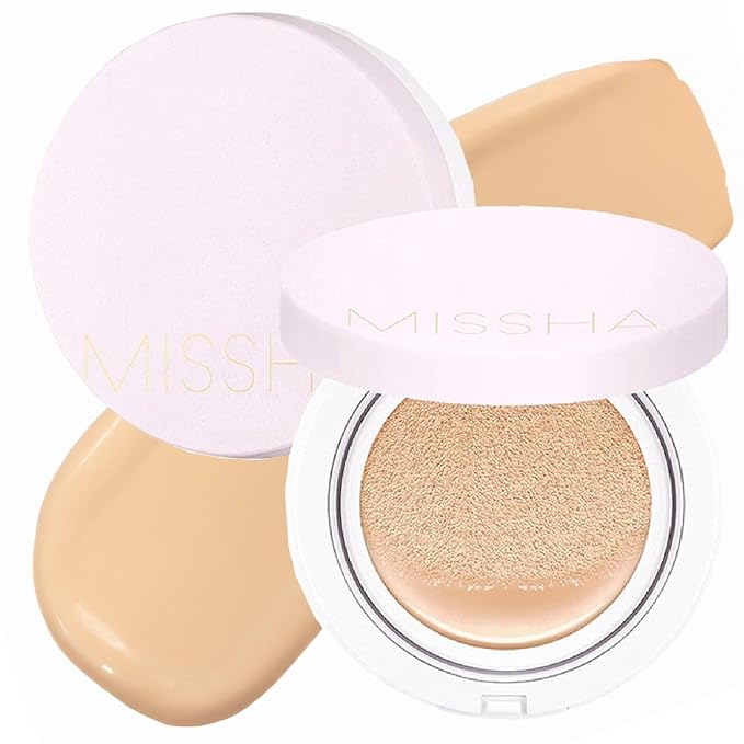 MISSHA Magic Cushion Foundation No.23 (2 Pack) Light Beige for Bright Skin - Flawless Coverage,Dewy Finish,Easy Application for All Skin Types