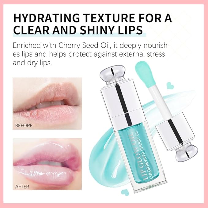 Moisturizing Lip Oil,No-Sticky Gloss Balm Care,Fruit Flavoured Oil for Dry Lip's Hydrating and Nourishing (013#Strawberry) 0.2 OZ