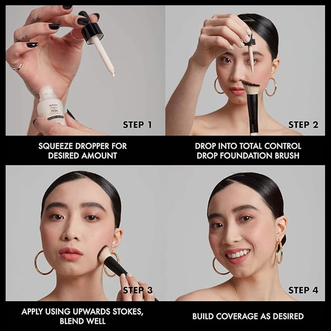 NYX PROFESSIONAL MAKEUP Total Control Pro Drop Foundation, Skin-True Buildable Coverage - Deep (Pack of 2)