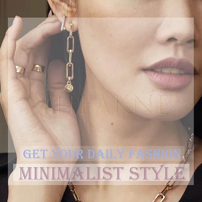 Boho Chain Tassel Earrings Gold Long Drop Dangle Earrings Dangle Chain Earrings Vintage Long Earrings Punk Earrings Jewelry for Women and Girls