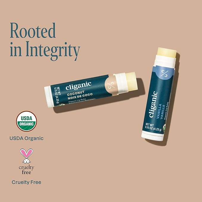 Cliganic Organic Lip Balm 2 Pack - Tropical Twist