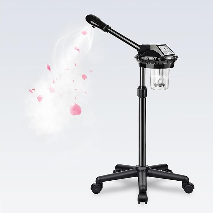 Professional Face Steamer, Adjustable Height and Angle, Facial Steamer Clean Skin Firming Pores and Moisturizing Suitable for a Beauty, Spa, at Home