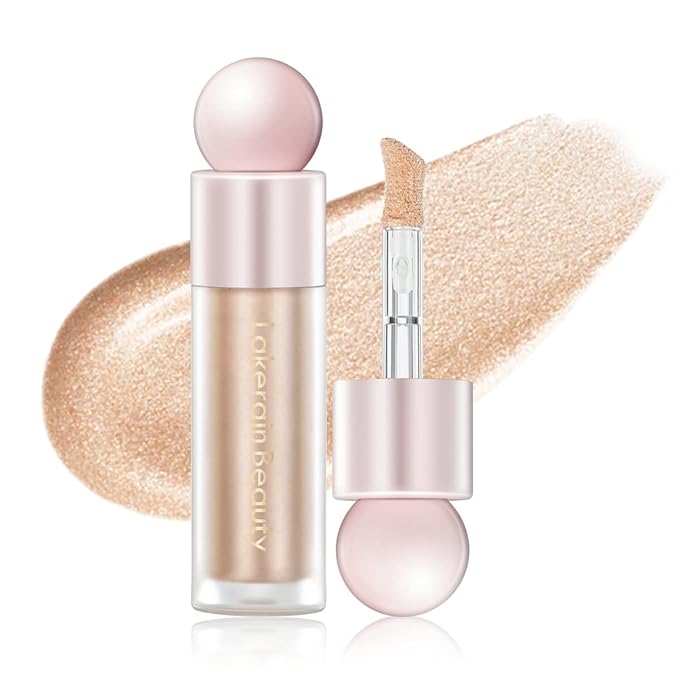 Liquid Highlighter Makeup, Natural Silky Shimmer Finish Face Highlighter, Highly Pigmented, Lasting, Blendable, Soft Cream For Face, 0.25fl.oz (#02 Champagne Shimmer), 1.3 Ounce, 1 Pack