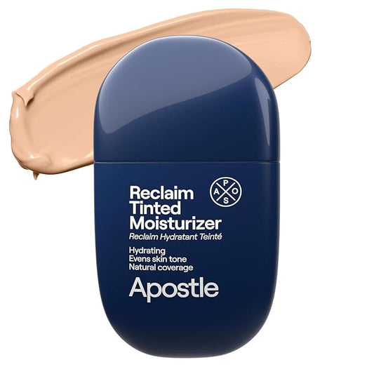 APOSTLE Reclaim Tinted Moisturizer for Men (9 Kingston) - Niacinamide, Vitamin E, Squalane, Hyaluronic Acid, Tinted Face Moisturizer For Men. Hydrates, Evens Skin Tone, Reduces Fine Lines, 1 Fl. Oz.