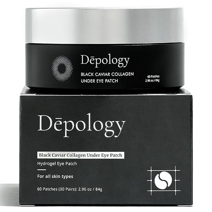 depology Black Caviar Under Eye Patches (30 Pairs), Anti-aging Hydrating Eye Mask for Wrinkles, Fine lines, Skincare with Hyaluronic Acid & Cica, Beauty & Personal Care