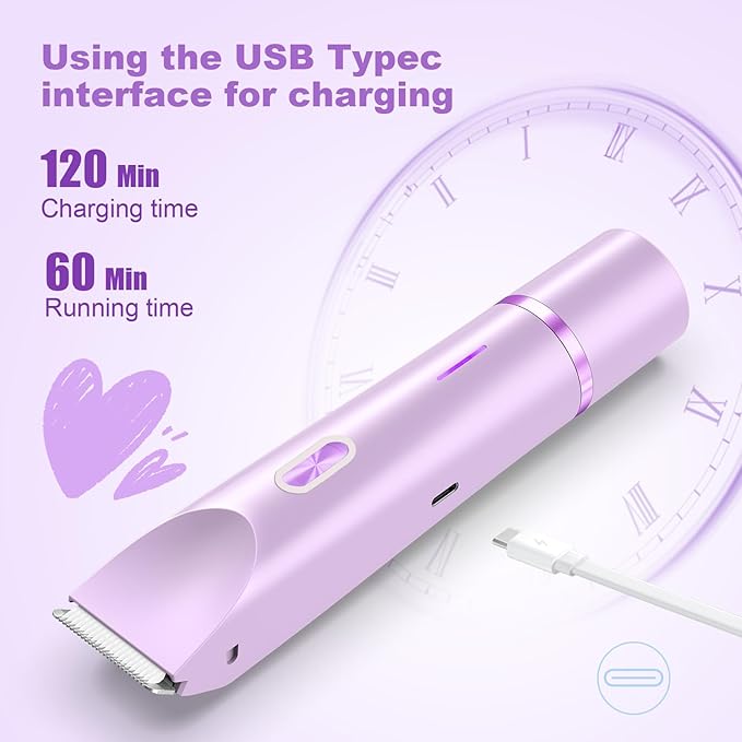 2025 New Bikini Trimmer for Women,Dermave Bikini Shaver,2-in-1 Electric Razors for Women(Purple)