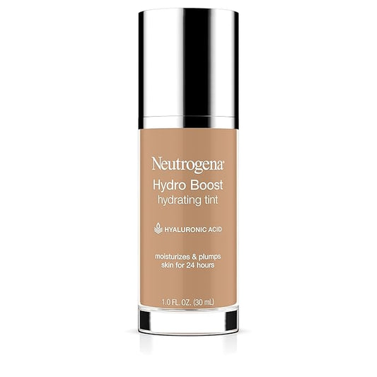 Neutrogena Hydro Boost Hydrating Tint Foundation Makeup for Dry Skin, with Hyaluronic Acid, Lightweight Oil-Free Water Gel, Non-Comedogenic, 60 Natural Beige 1.0 fl. oz