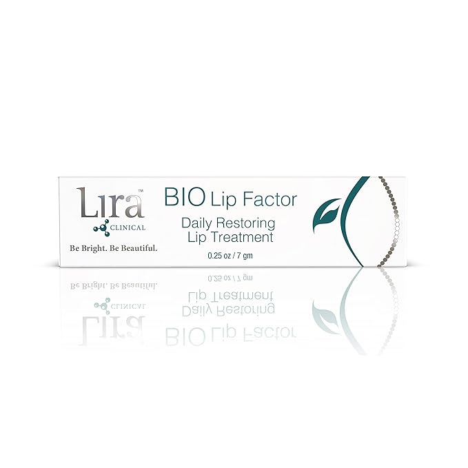 Lira Clinical Bio Lip Factor - Lip Balm SPF 15 for Soft, Full, and Supple Lips - Lip Treatment with Peptides, Vitamin C, E, Jojoba Oil, Avocado Oil - Lip Moisturizer for Dry Lips - 0.25 Ounce