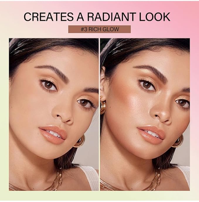 Cream Contour Stick,Bronzer Contouring Stick Facial Cream Highlight Contour Shaping Face Bronzer Makeup Blendable,Long Lasting 03-Rich Glow