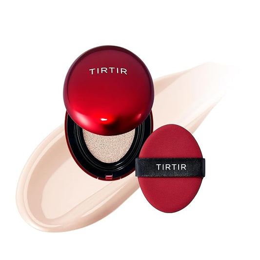 [*Mini Size*] TIRTIR Mask Fit Red Cushion Foundation | Full coverage, Weightless, Skin fit, Satin Glow Finish, Korean Makeup, beauty, Tattoo cover up, Buildable (#13C Fair, 0.15 Fl Oz)
