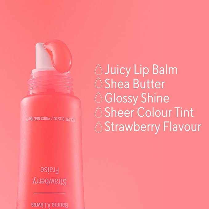W7 Gloss Away Lip Balm - 2 Piece Set - Nourishing Lip Balm Formula With Shea Butter - Strawberry